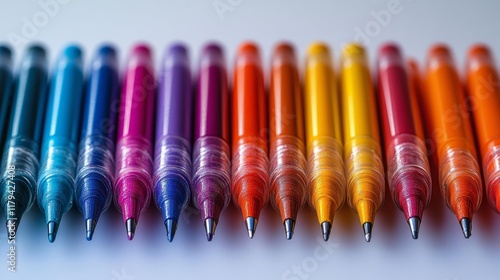 Colorful Marker Pens Isolated on White Background. Generative AI photo