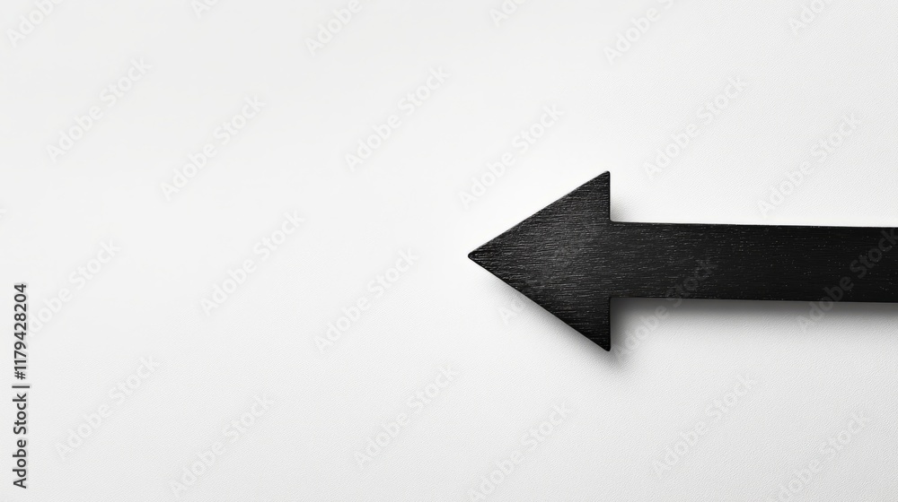 A thick black arrow pointing to the left A thick black arrow pointing to the left