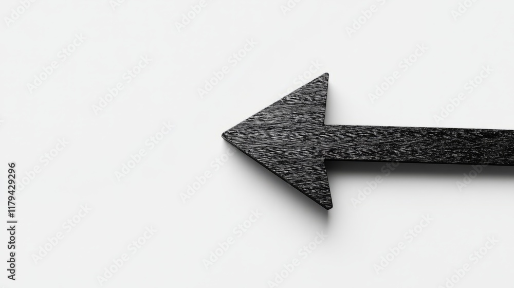 A thick black arrow pointing to the left A thick black arrow pointing to the left