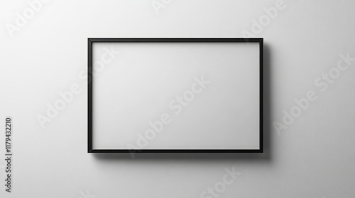 Wallpaper Mural Clean white background with a single thin black rectangle outline in the center  Torontodigital.ca