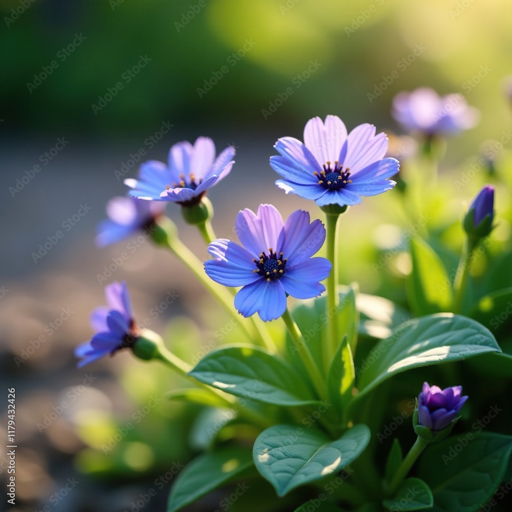 Delicate Myosotis flowers blooming in sunlight, flowers, wildflowers Delicate Myosotis flowers blooming in sunlight, flowers, wildflowers