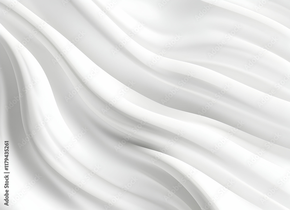 Naklejka premium Abstract White Fabric Waves Creating a Sense of Movement and Flow in Minimalist Style