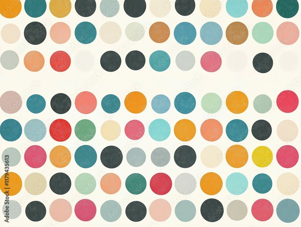 Colorful Polka Dot Pattern on Neutral Background Colorful Polka Dot Pattern on Neutral Background