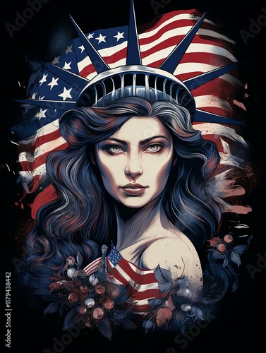 Liberty's Lady: A Patriotically-Inspired Portrait in Dramatic Style