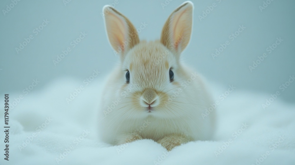 Obraz premium Adorable Rabbit on White Background. Generative AI