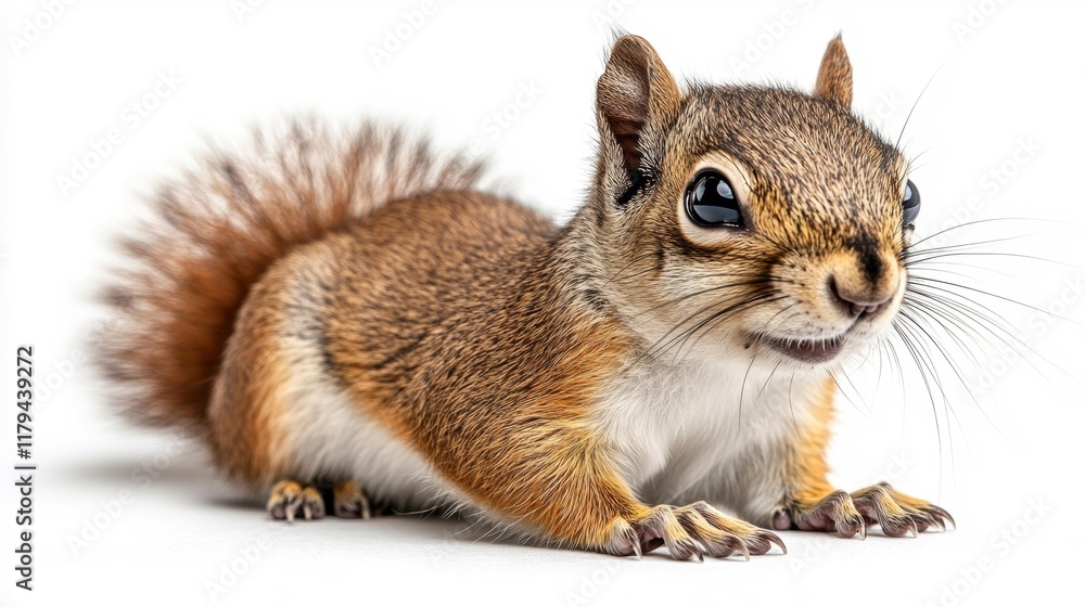 Obraz premium Cute Squirrel on a White Background. Generative AI