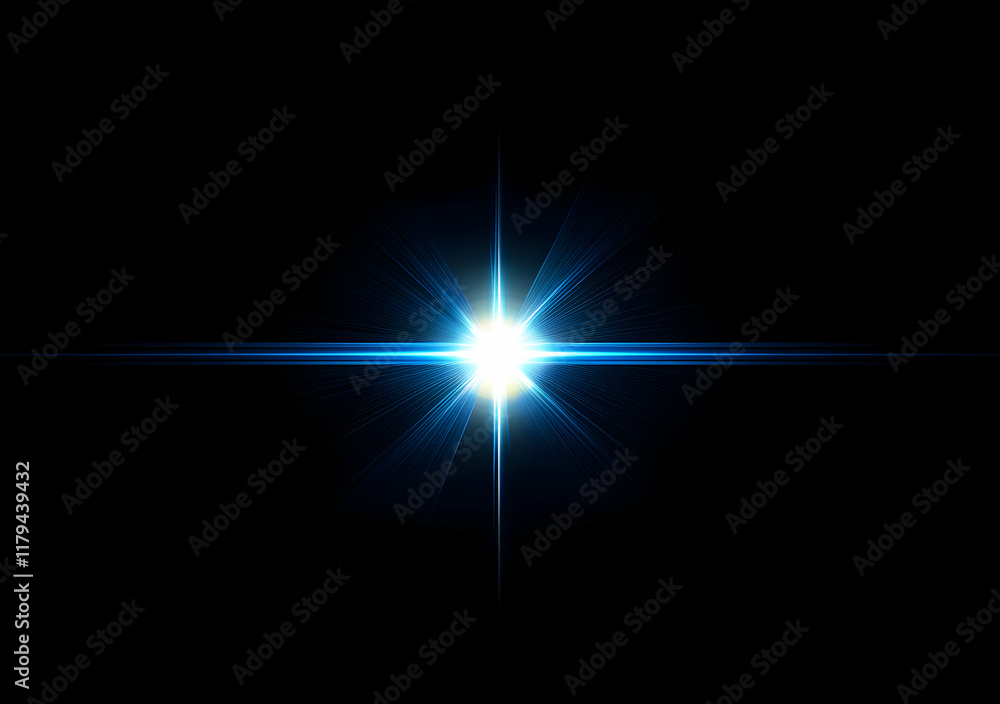 Brilliant Blue Light Burst Against Dark Backdrop Capturing Starry Cosmic Radiance Brilliant Blue Light Burst Against Dark Backdrop Capturing Starry Cosmic Radiance
