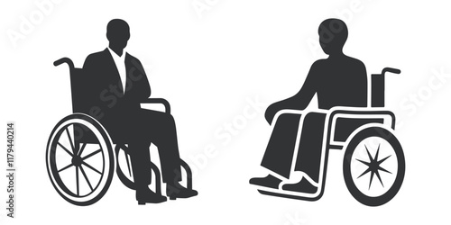 wheelchair  silhouette vector illustration