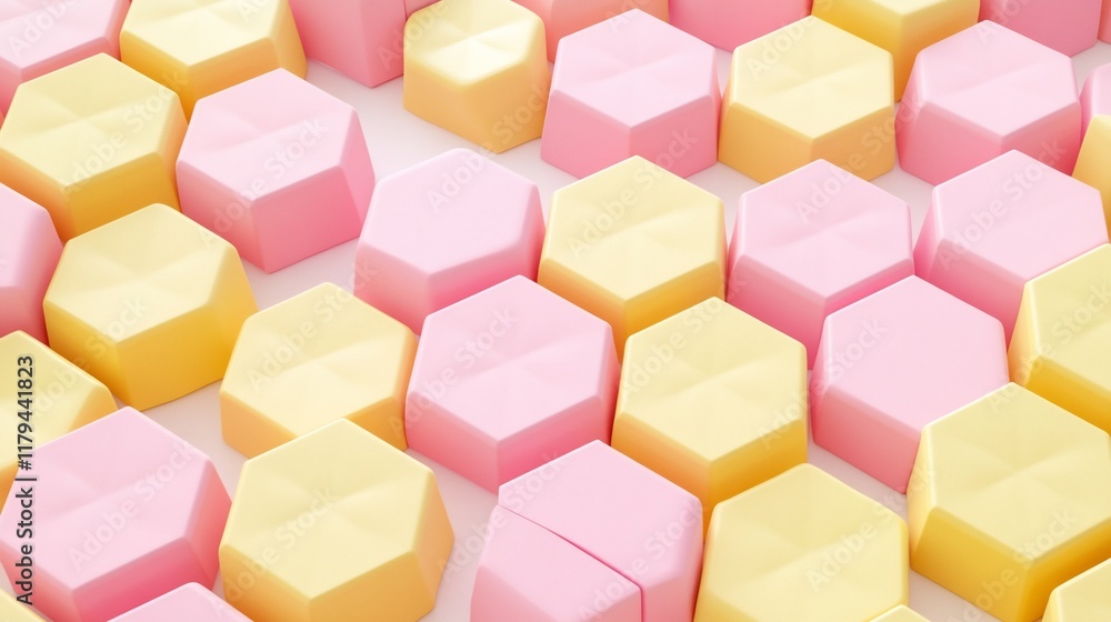 Abstract pastel pink and yellow hexagonal pattern. Abstract pastel pink and yellow hexagonal pattern.