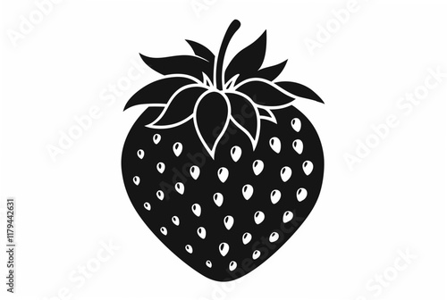 strawberry  silhouette vector illustration white background