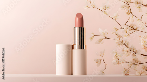 3d realistic lip sticlk in plain background for mockup 
