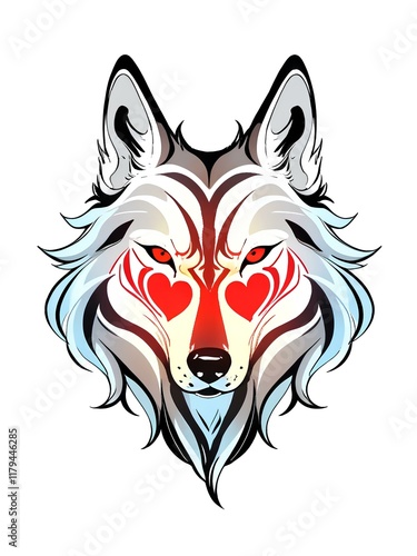Wallpaper Mural Wolf heart vector image white background Torontodigital.ca