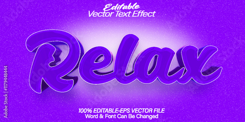 Relax Vector Text Effect Editable Alphabet Blue Soft Smooth  Care