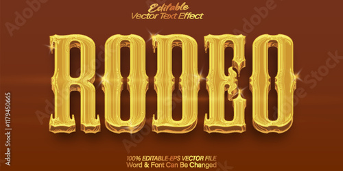 Rodeo Vector Text Effect Editable Alphabet Western Desert Sheriff Texas
