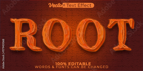 Root Vector Text Effect Editable Alphabet Tree Garden Floral