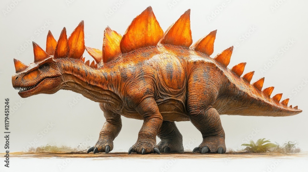 Fototapeta premium Majestic Stegosaurus Dinosaur Illustration. Generative AI