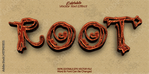 Root Vector Text Effect Editable Alphabet Tree Garden Floral