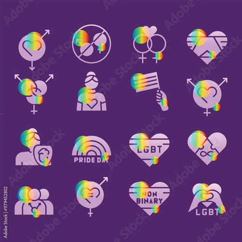 LGBT glassmorphism illustration.