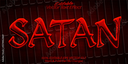 Satan Vector Text Effect Editable Alphabet Evil Devil Satanic