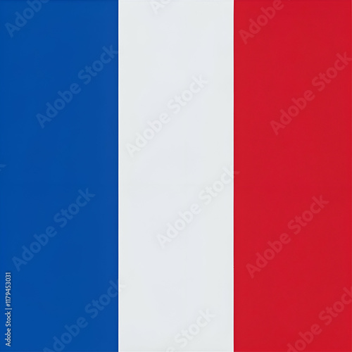The French flag. with its blue. white. and red stripes.
