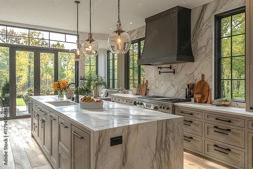 contemporary kitchen design featuring vintage-inspired elements, classic hardware and modern amenities creating timeless aesthetic