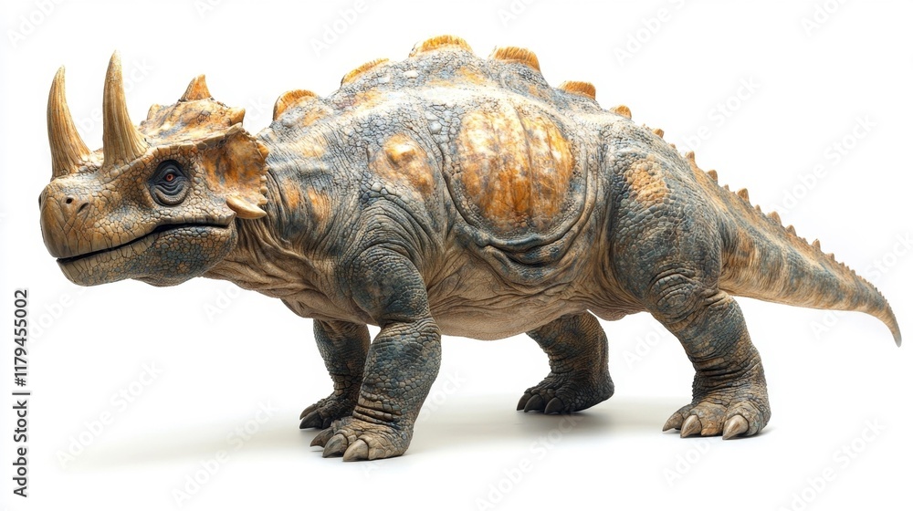 Sauropelta Armored Herbivore Dinosaur on White Background. Generative AI Sauropelta Armored Herbivore Dinosaur on White Background. Generative AI