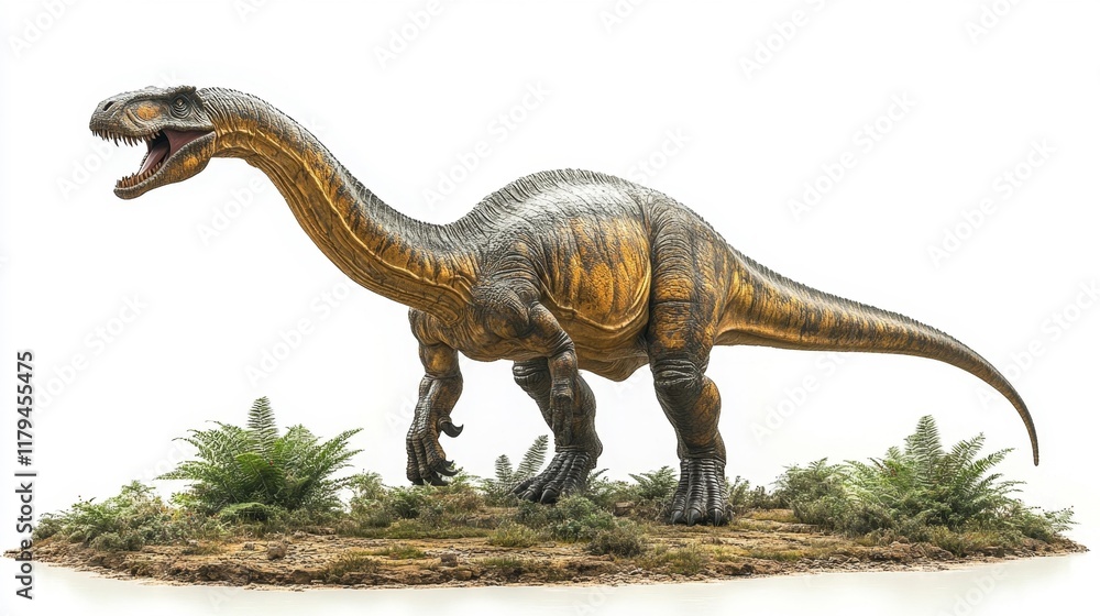 Alamosaurus Dinosaur in a Natural Setting. Generative AI Alamosaurus Dinosaur in a Natural Setting. Generative AI