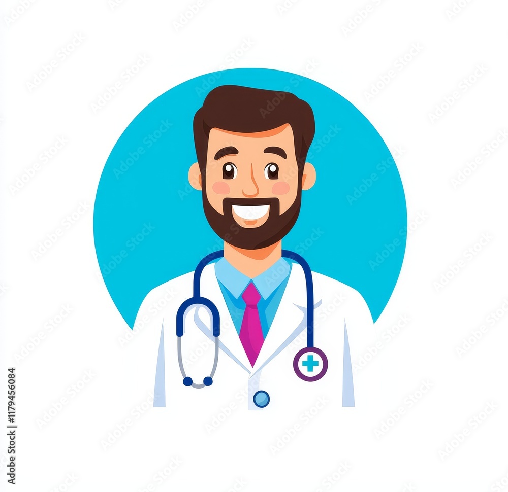 Fototapeta premium Cheerful animated businessperson. Minimalist contemporary design.