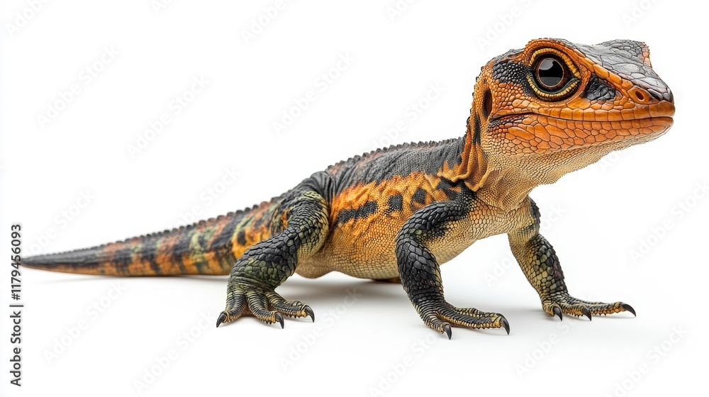 Obraz premium Hypsilophodon Dinosaur on White Background. Generative AI