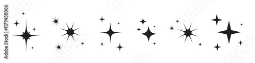 Sparkle Icons. Twinkle stars set. Shine star icons. Shine, glitter, twinkling and clean effect. Star sparkle icon.