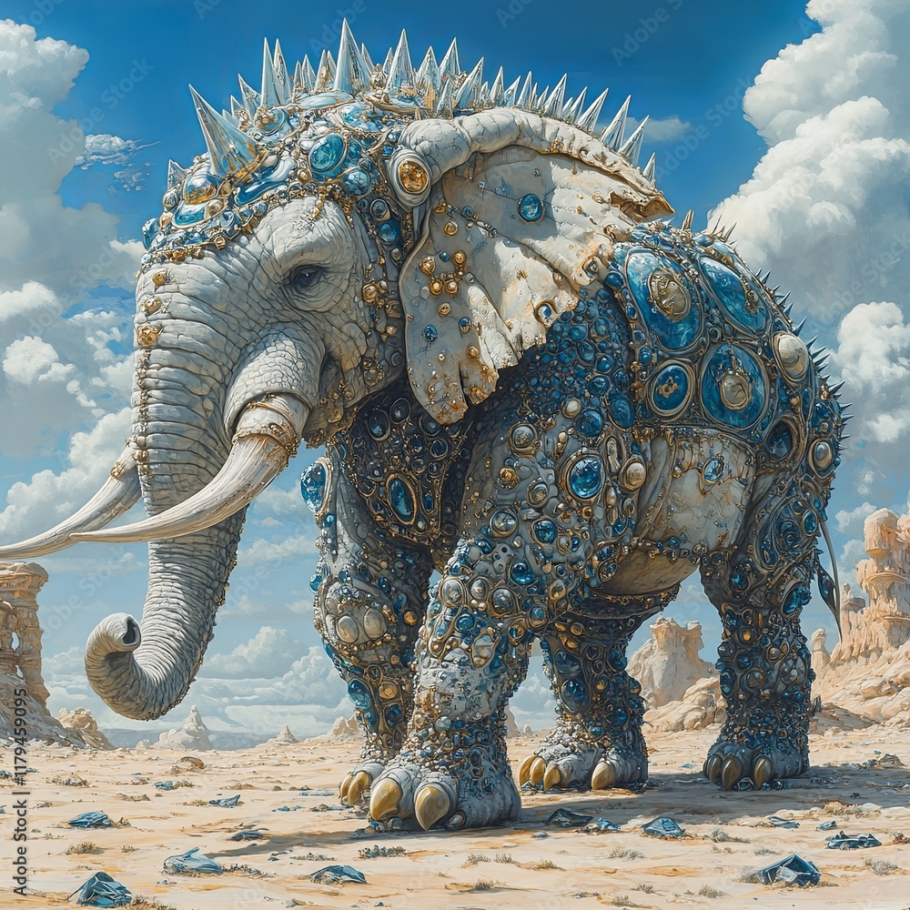Fototapeta premium Imaginative Hybrid of Elephant and Porcupine Creature