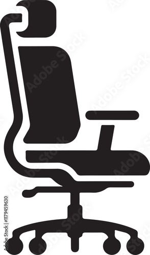 Modern vector office chair icon. Silhouette symbol isolated on white background