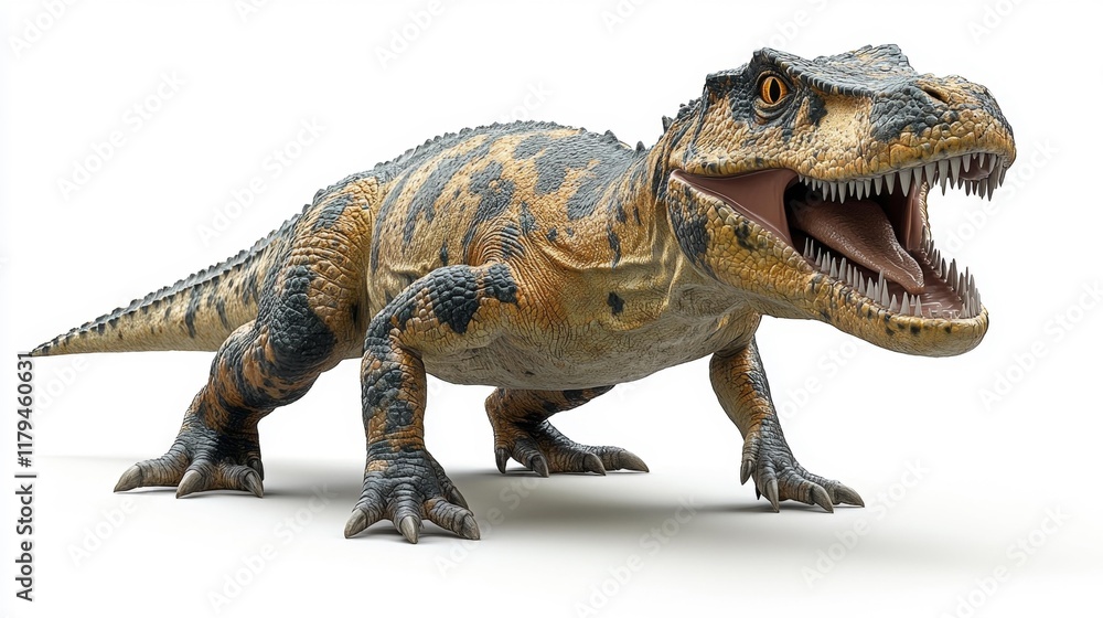 Fototapeta premium Baryonyx dinosaur isolated on a white background. Generative AI