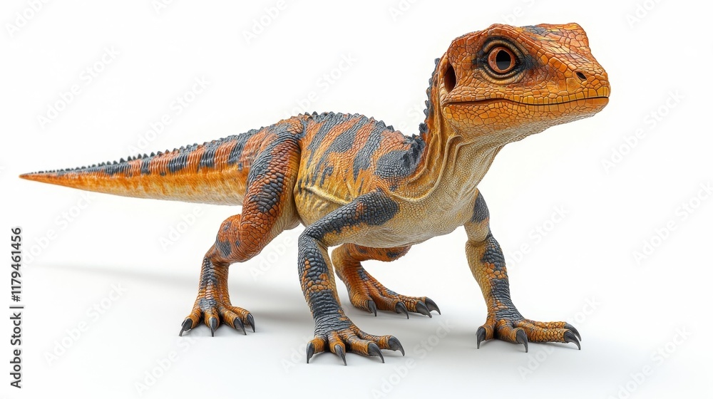 Obraz premium Hypsilophodon Dinosaur on a White Background. Generative AI