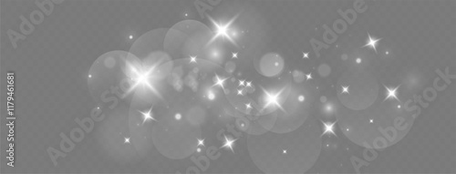 White dust.Christmas dust glowing bokeh confetti light and glitter texture overlay for your design.Festive sparkling white dust. Holiday powder dust for cards, invitations, banners.	