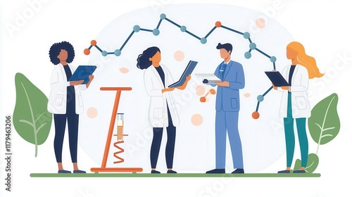Research team mapping out phases of a clinical trial with precision and clarity, ensuring ethical progress, strategy, planning, decisionmaking