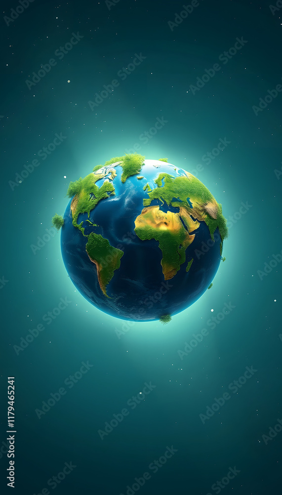 Fototapeta premium earth day, concept, environment, sustainability, nature, eco-friendly, conservation, planet, green, awareness, hyperrealism, with white tones