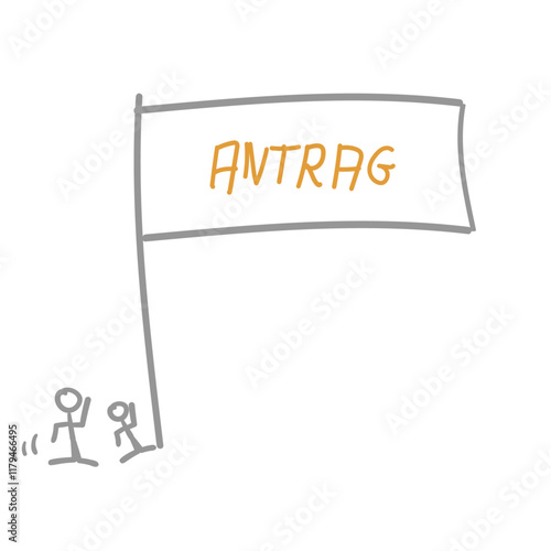 Antrag beantragen Fahne Steuer Grafik Skizze Abbildung