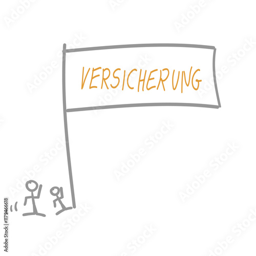 Versicherung Banner Fahne Text