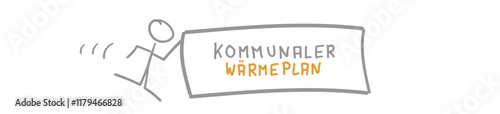 Kommunaler Wärmeplan Band Banner Sketch Zeichnung Skizze Stift