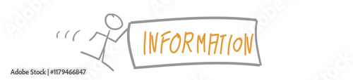 Information Band Banner Schrift Text Skizze Zeichnung Sketch