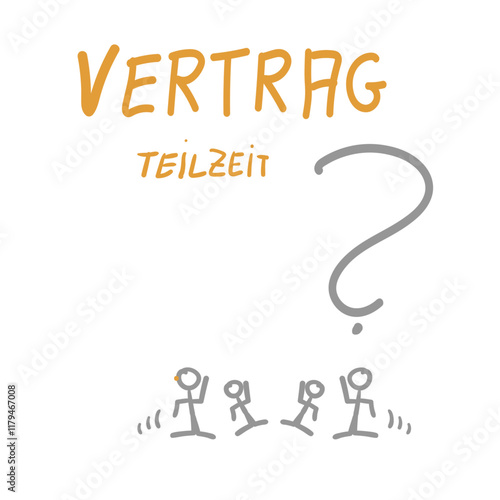 Vertrag Teilzeit Grafik Skizze Zeichnung Text Sketch