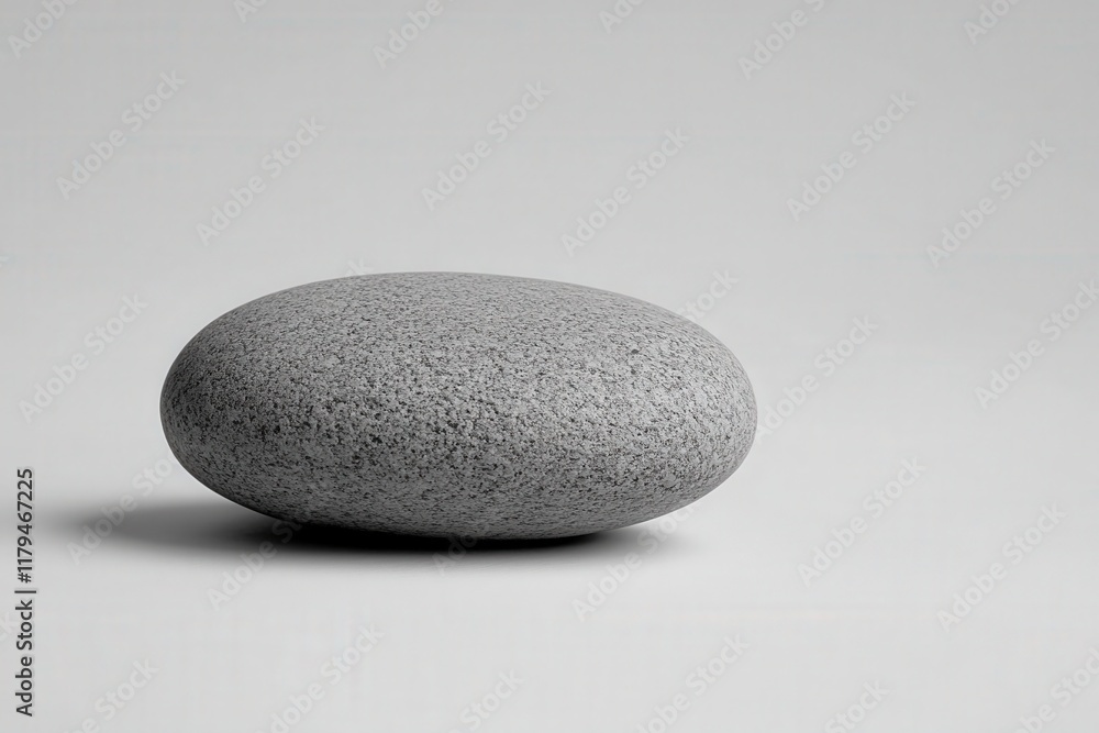Single grey stone, smooth, round, isolated on white background. Perfect for minimalist design, spa, zen, or nature concepts. Single grey stone, smooth, round, isolated on white background. Perfect for minimalist design, spa, zen, or nature concepts.