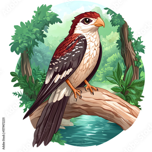 Guira Cuckoo Bird, Amazon, Forest, Nature, Art, Image, with Transparent Background PNG, for Stickers, T-Shirt Print, Cap, Mug, Slipper, Mousepad, Transparent PNG photo