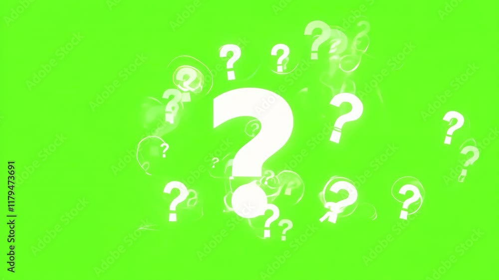 Stockvideo Questions Marks Animated on Green Screen. White Question ...