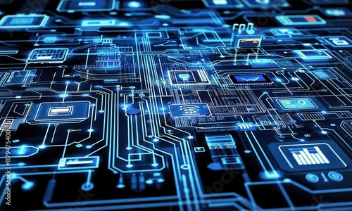 IT information technology concept on touchscreen, computer systems