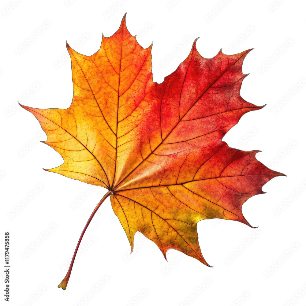 Vivid Autumn Foliage on a Clean White Background Vivid Autumn Foliage on a Clean White Background