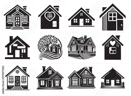 Versatile Black Home Silhouette Vector for Branding, Apps, and Marketing Designs