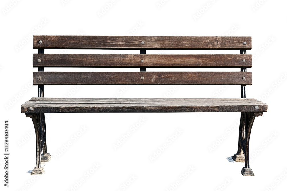 A wooden bench is sitting. on transparent background. A wooden bench is sitting. on transparent background.