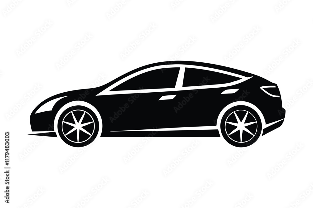 A modern volt car vector style silhouette.eps A modern volt car vector style silhouette.eps